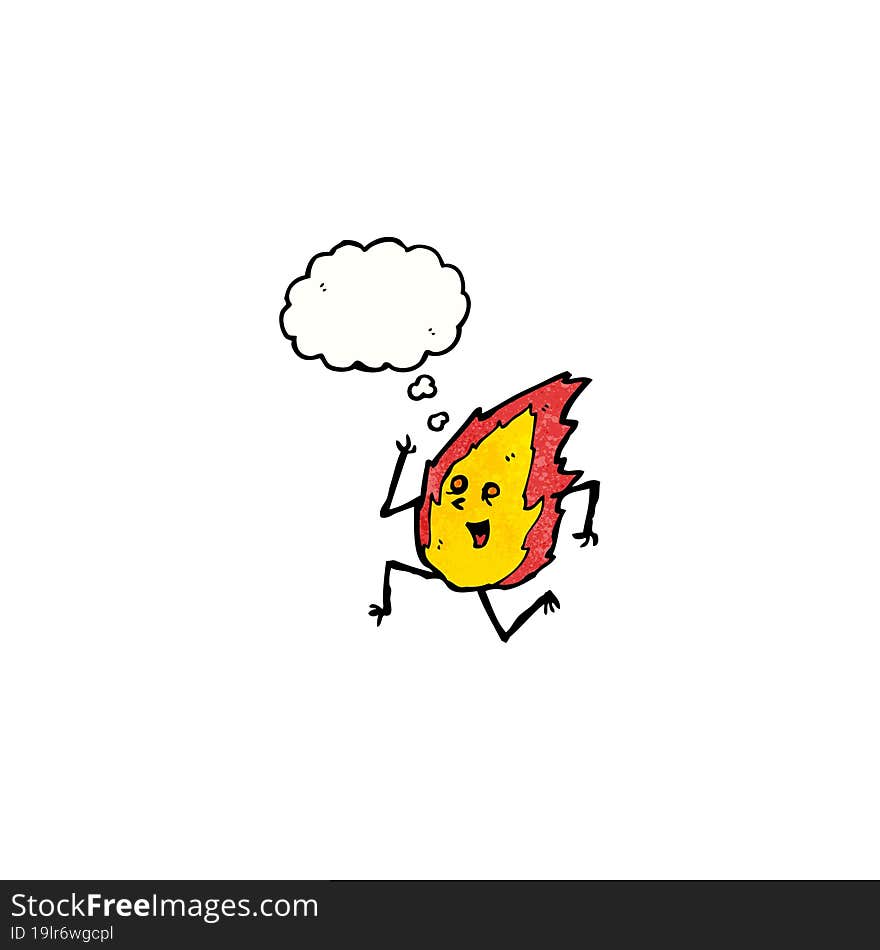 running flame cartoon