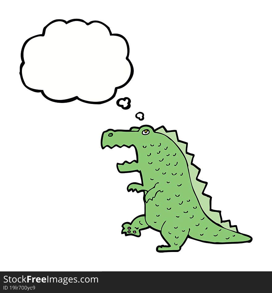 Cartoon Dinosaur With Thought Bubble