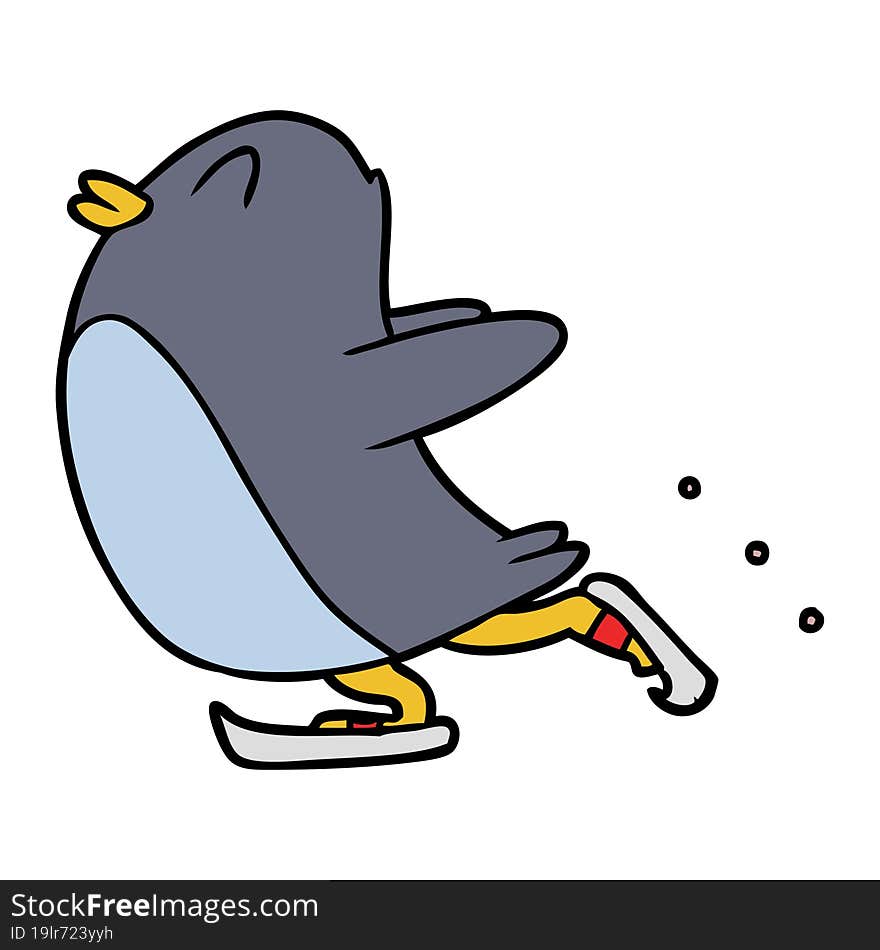 cartoon penguin ice skating. cartoon penguin ice skating