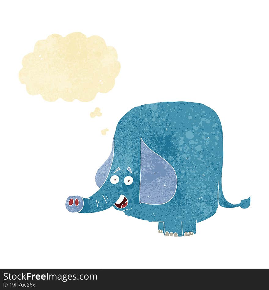 Cartoon Funny Elephant With Thought Bubble