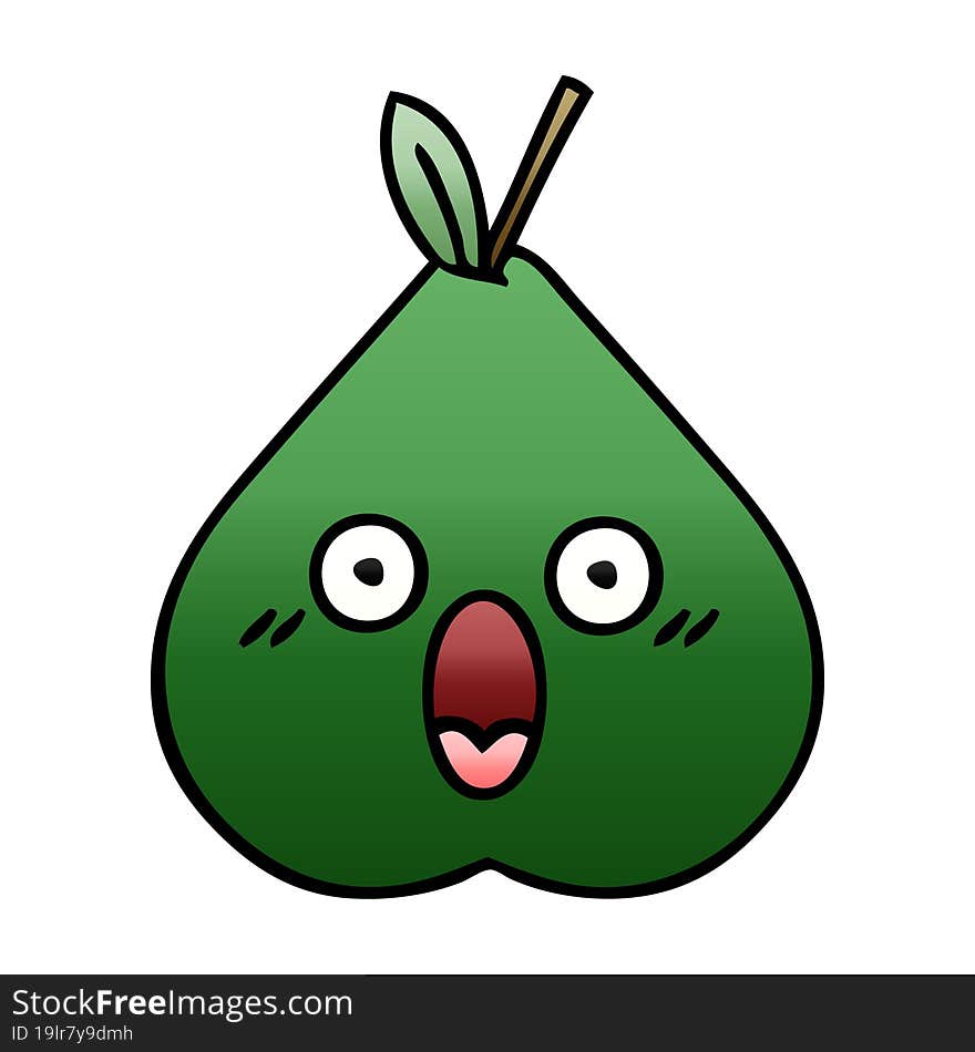 Gradient Shaded Cartoon Pear