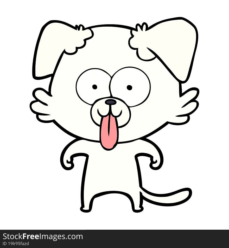 cartoon dog with tongue sticking out. cartoon dog with tongue sticking out