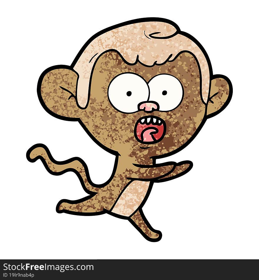 cartoon shocked monkey. cartoon shocked monkey