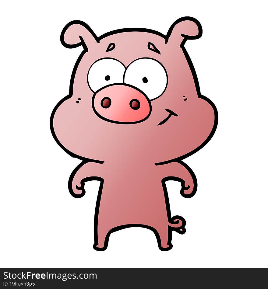 happy cartoon pig. happy cartoon pig