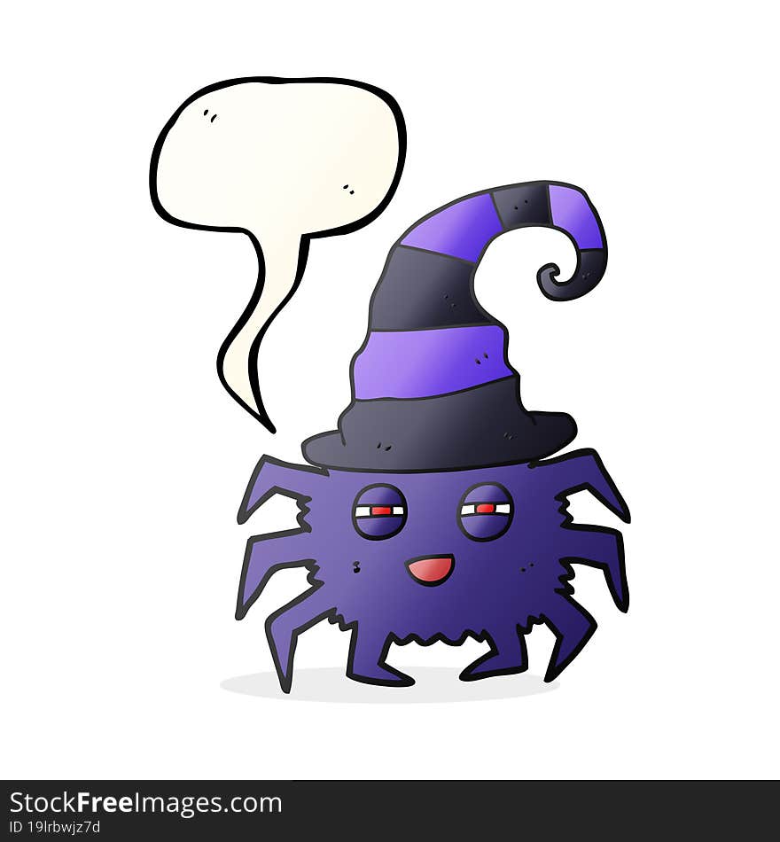 Speech Bubble Cartoon Halloween Spider