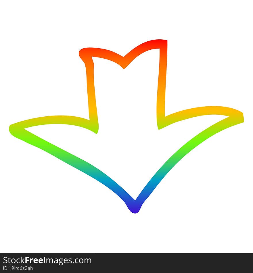 rainbow gradient line drawing cartoon arrow symbol