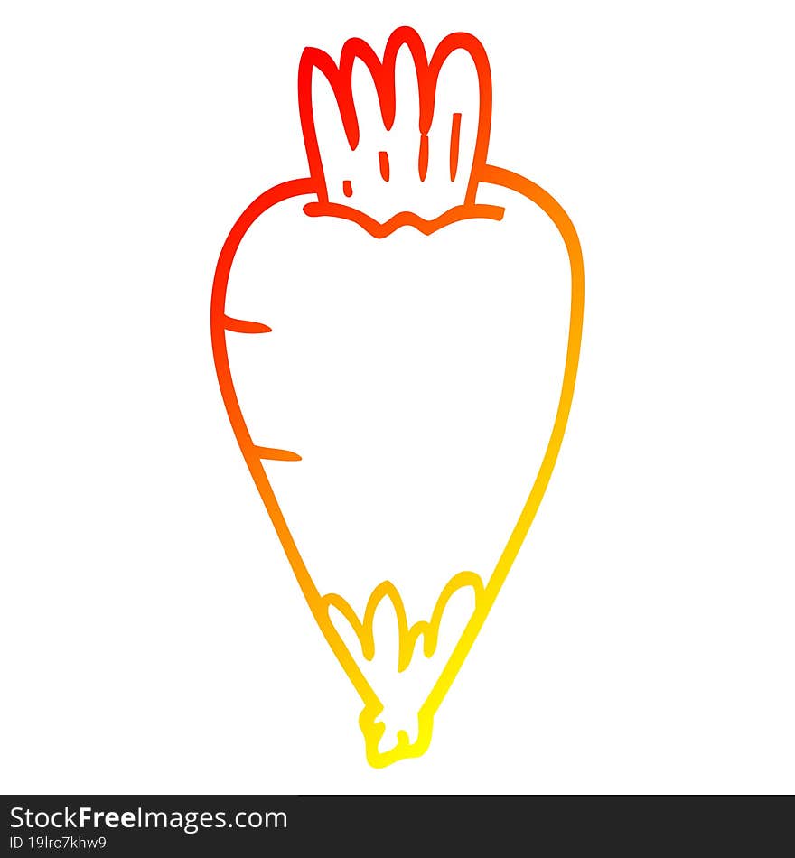 Warm Gradient Line Drawing Cartoon Root Vegetable