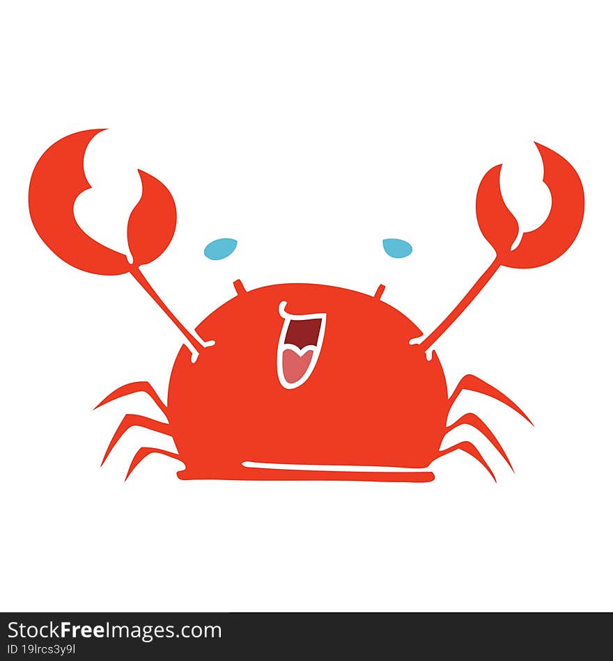 quirky hand drawn cartoon happy crab