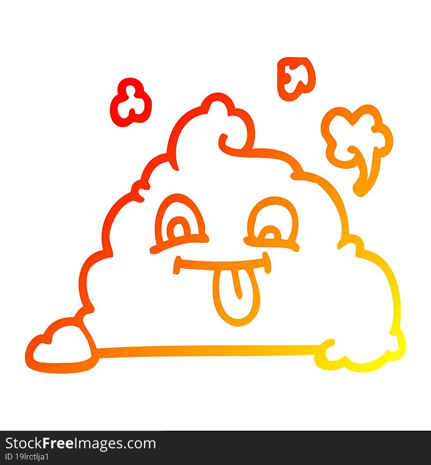 warm gradient line drawing cartoon poop