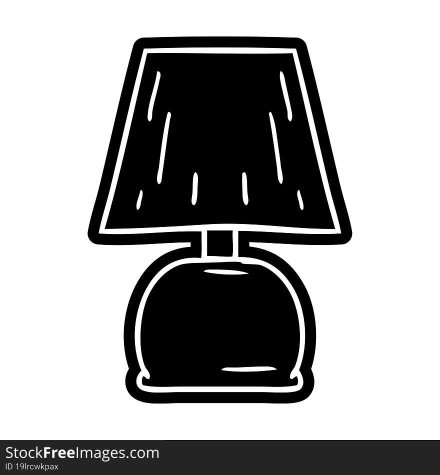 cartoon icon drawing of a bed side lamp