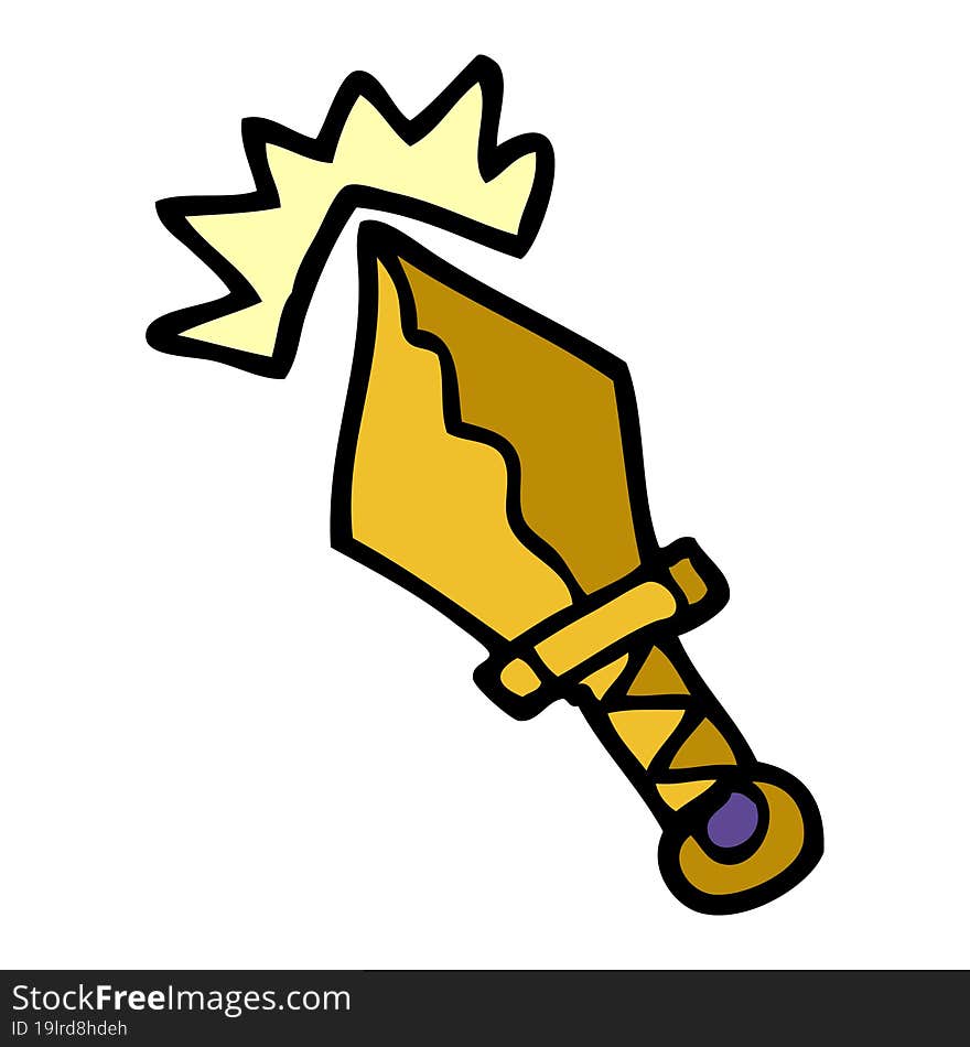 cartoon doodle small magical dagger