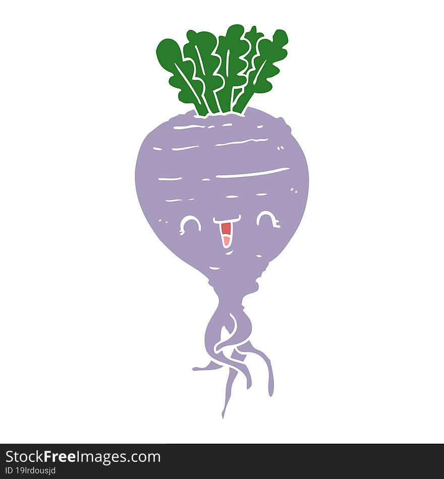 flat color style cartoon turnip