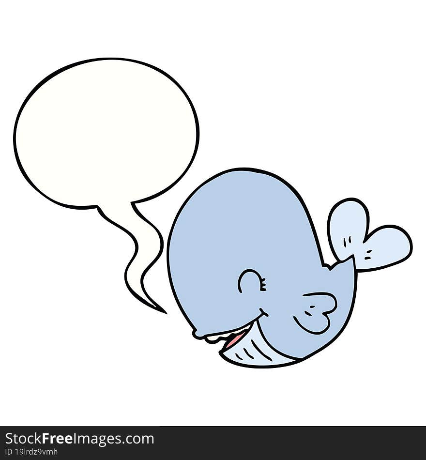 cartoon whale with speech bubble. cartoon whale with speech bubble