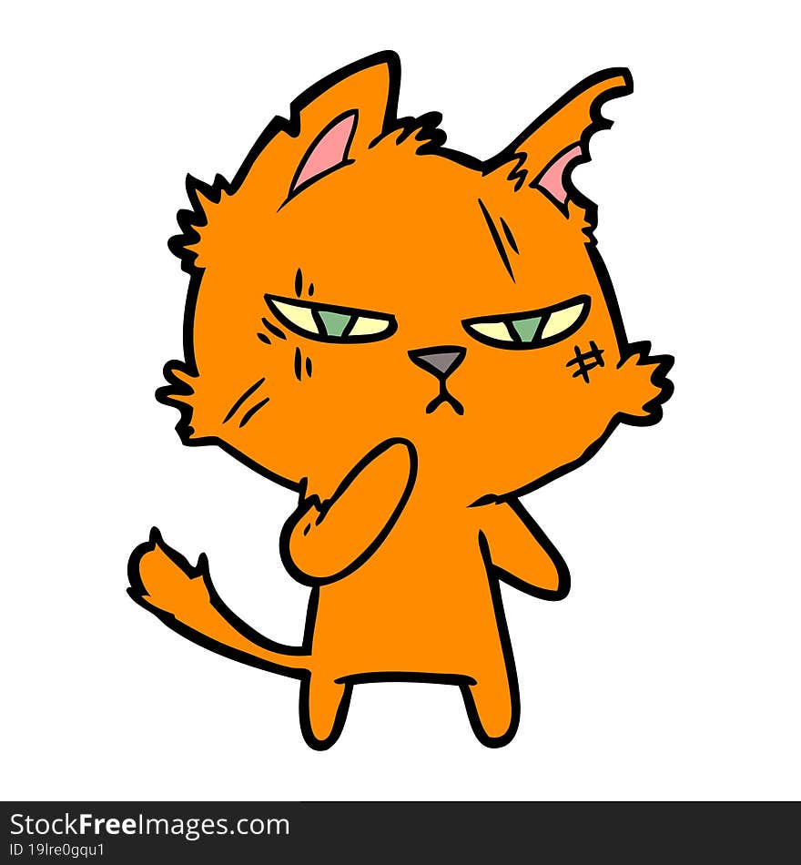 tough cartoon cat. tough cartoon cat