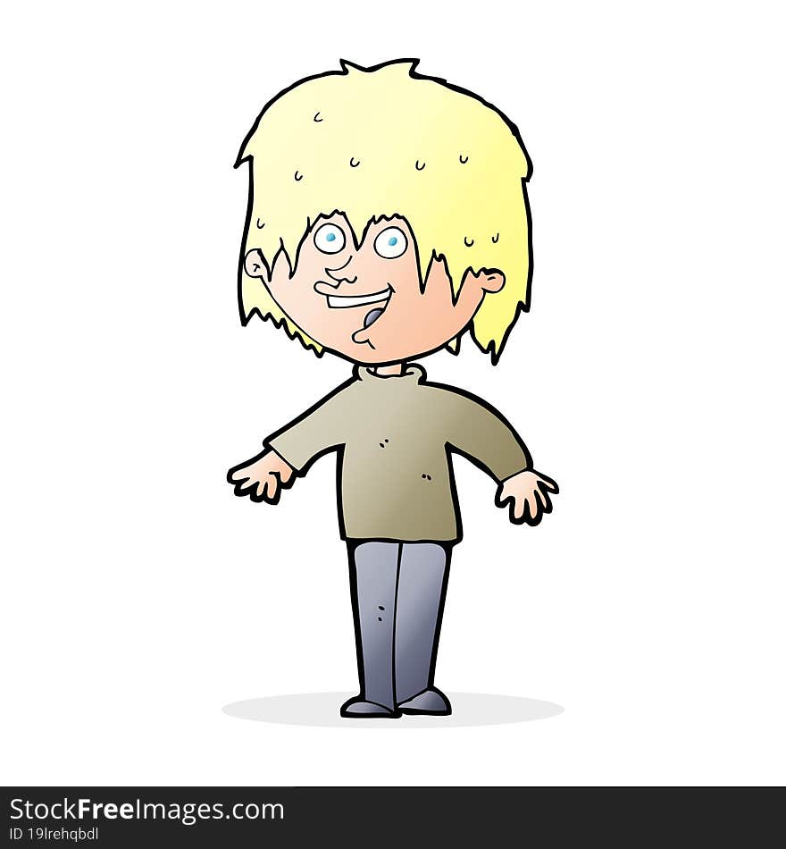 Cartoon Excited Man