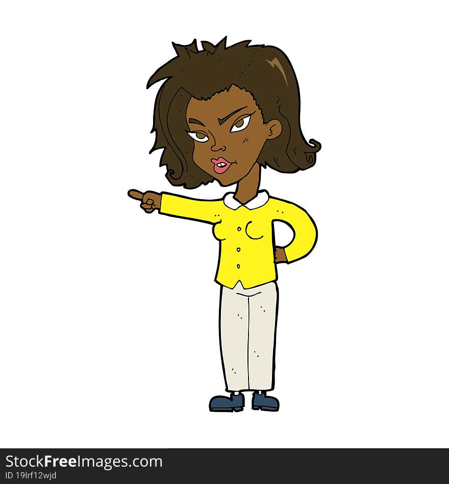 cartoon woman pointing