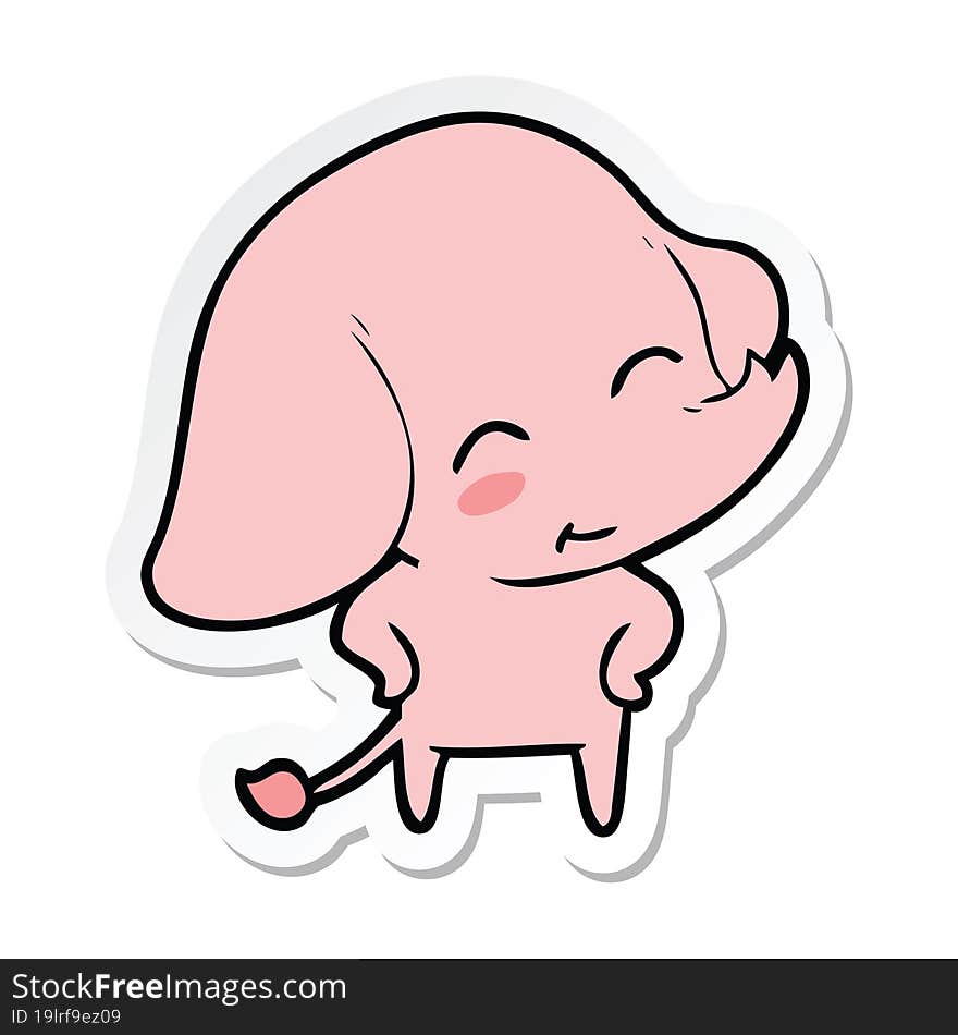 sticker of a cute cartoon elephant