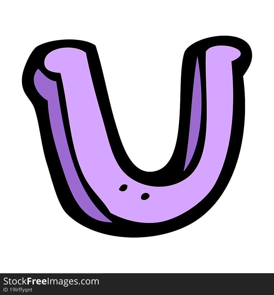 Cartoon Letter U