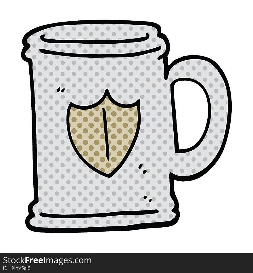 comic book style cartoon tankard