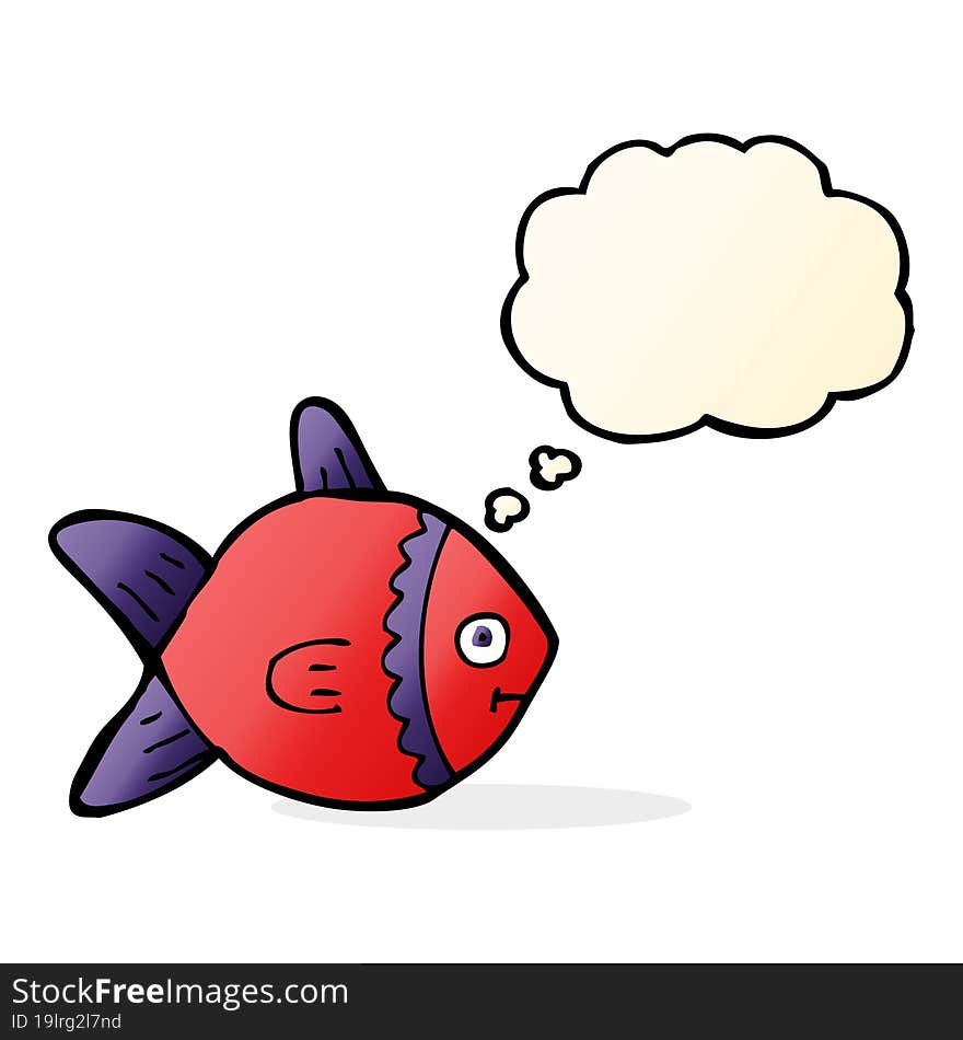 cartoon fish with thought bubble