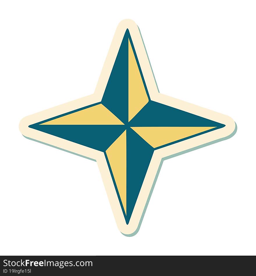 Tattoo Style Sticker Of A Star Symbol