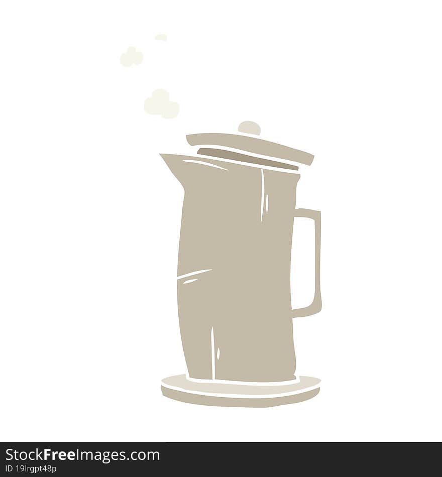 Flat Color Style Cartoon Old Style Kettle