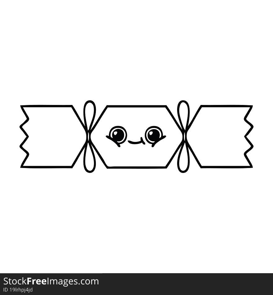 Line Drawing Cartoon Christmas Cracker