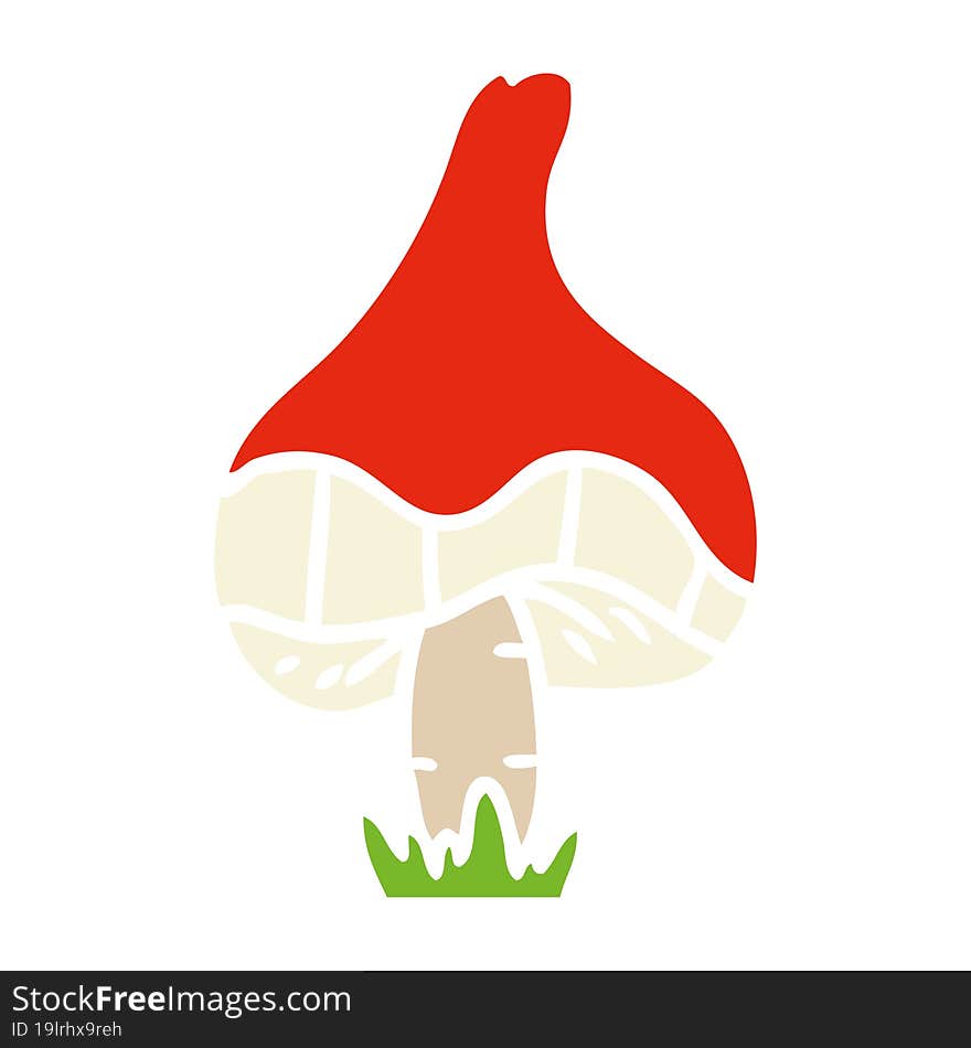 Cartoon Doodle Of A Single Mushroom