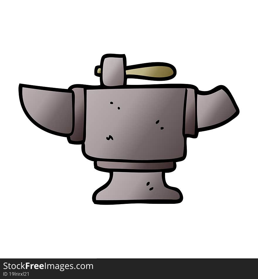 cartoon doodle heavy old anvil