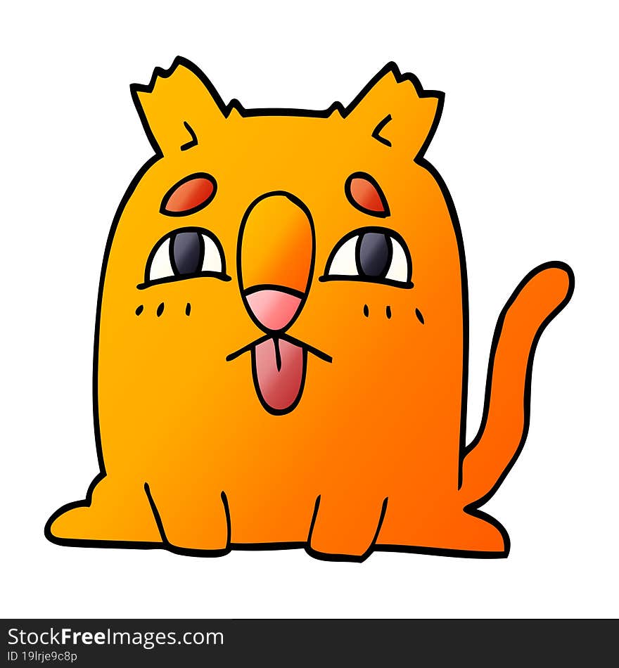 Cartoon Doodle Funny Cat