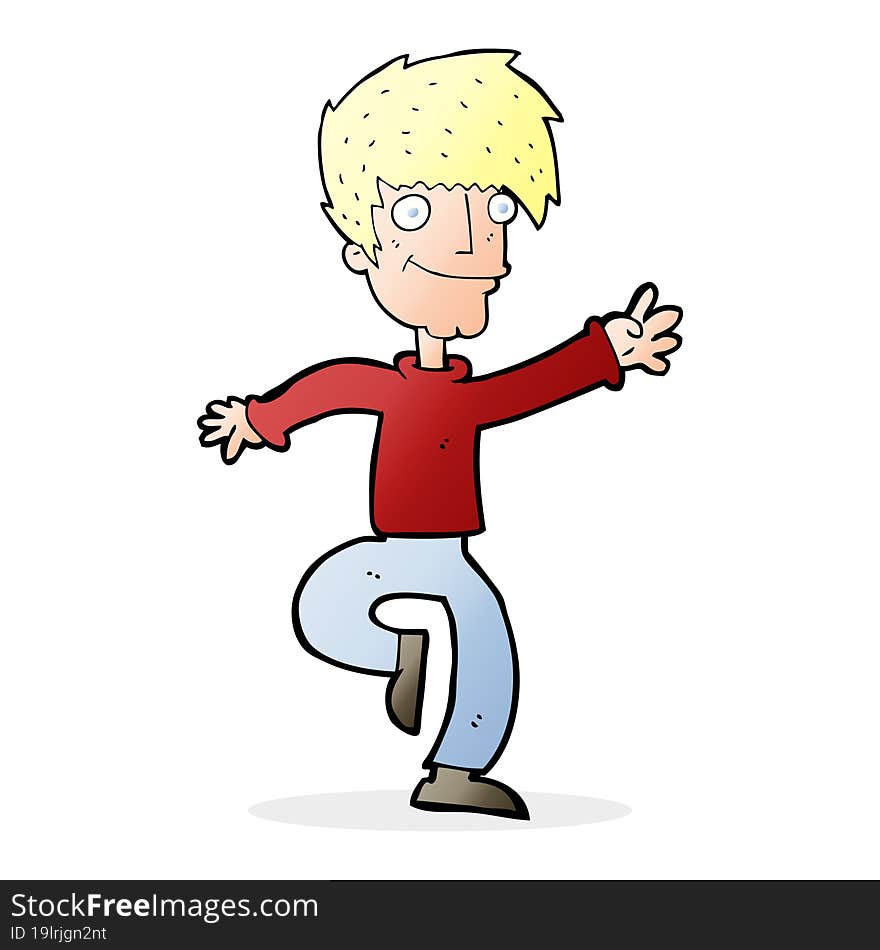 Cartoon Happy Man Dancing