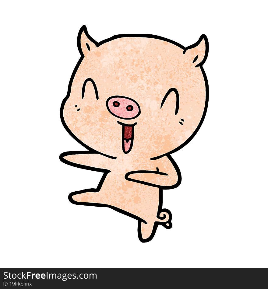 cartoon pig dancing. cartoon pig dancing