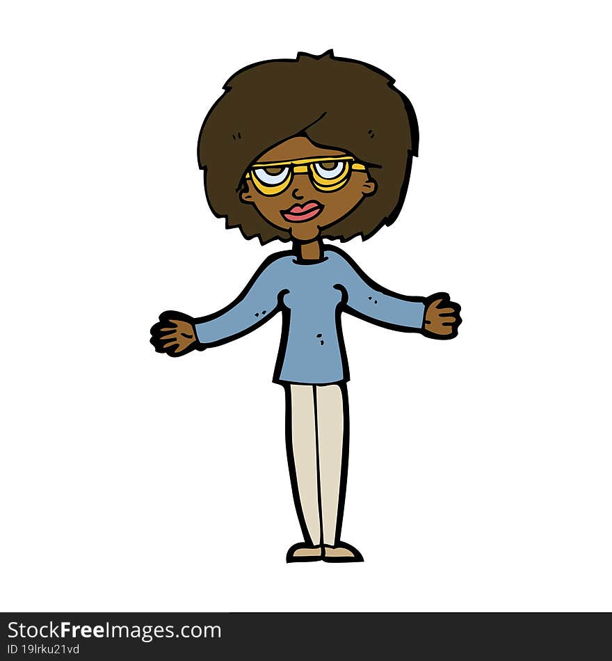 cartoon woman wearing spectacles