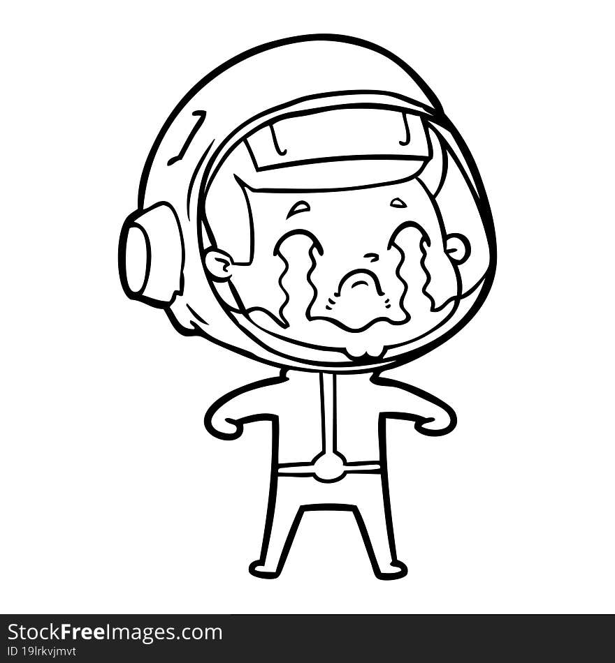 cartoon crying astronaut. cartoon crying astronaut