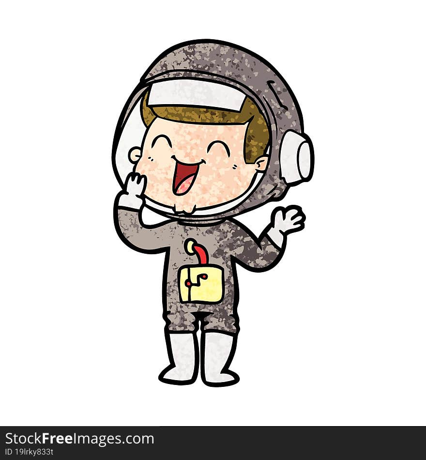 happy cartoon astronaut. happy cartoon astronaut