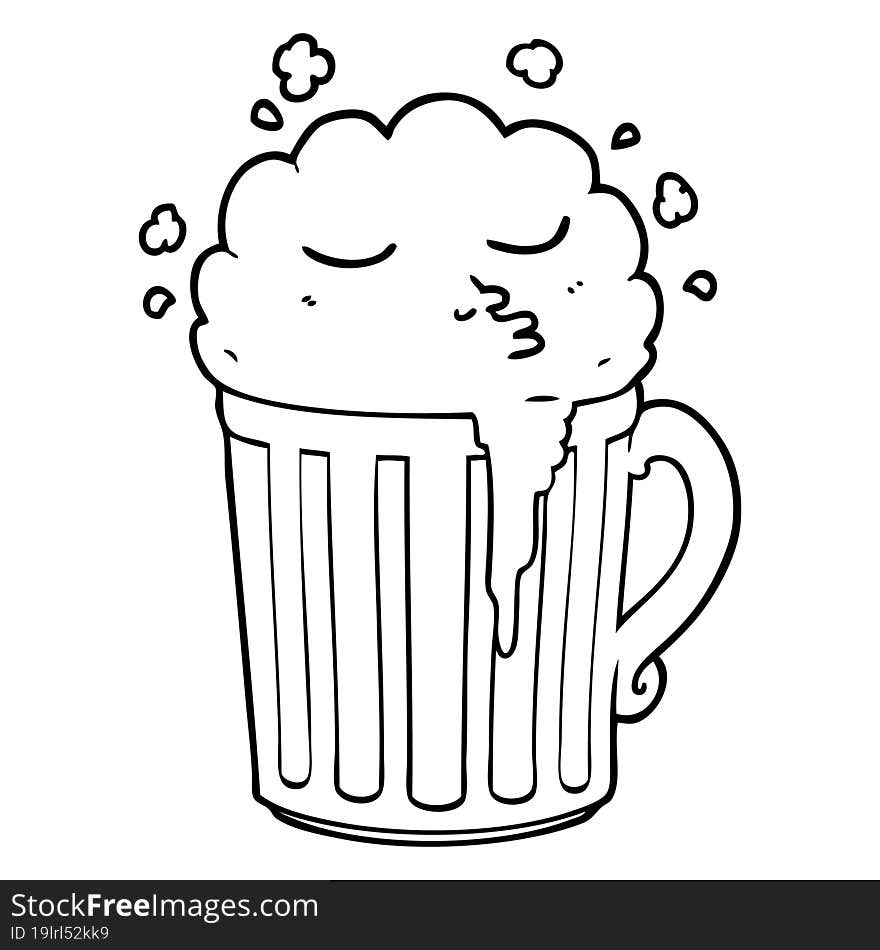 cartoon mug of beer. cartoon mug of beer