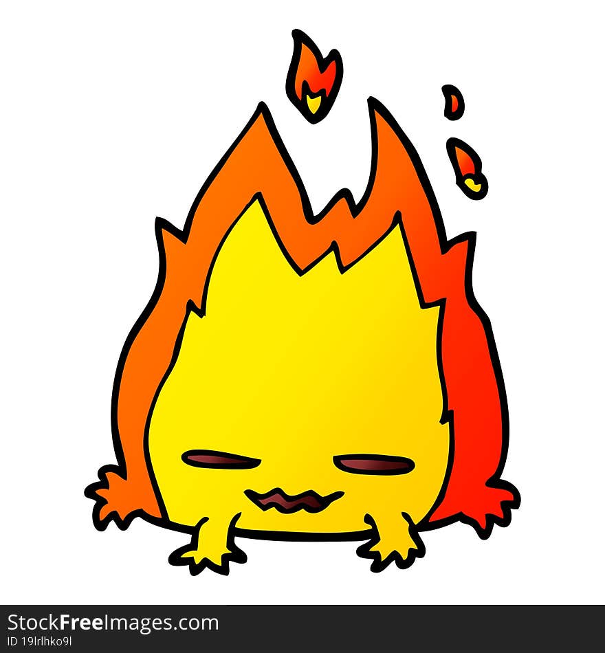 Cartoon Doodle Fire Demon