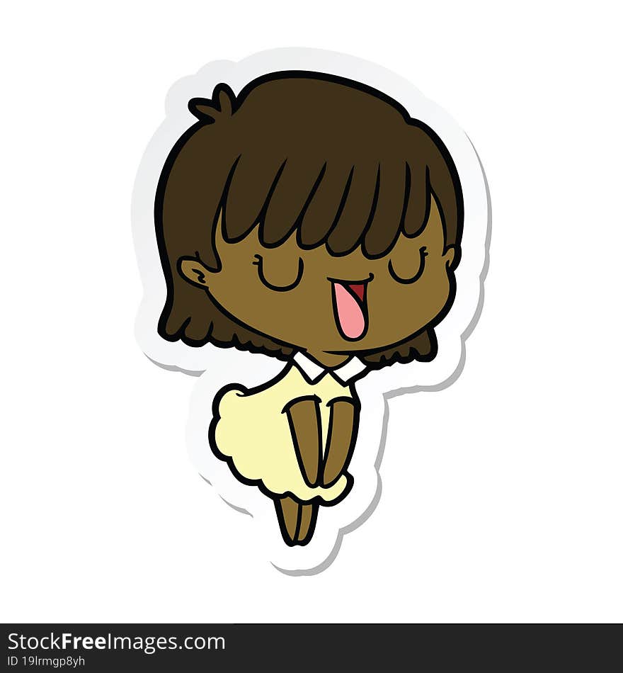 sticker of a cartoon woman