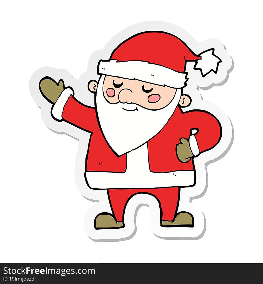 Sticker Of A Cartoon Santa Claus