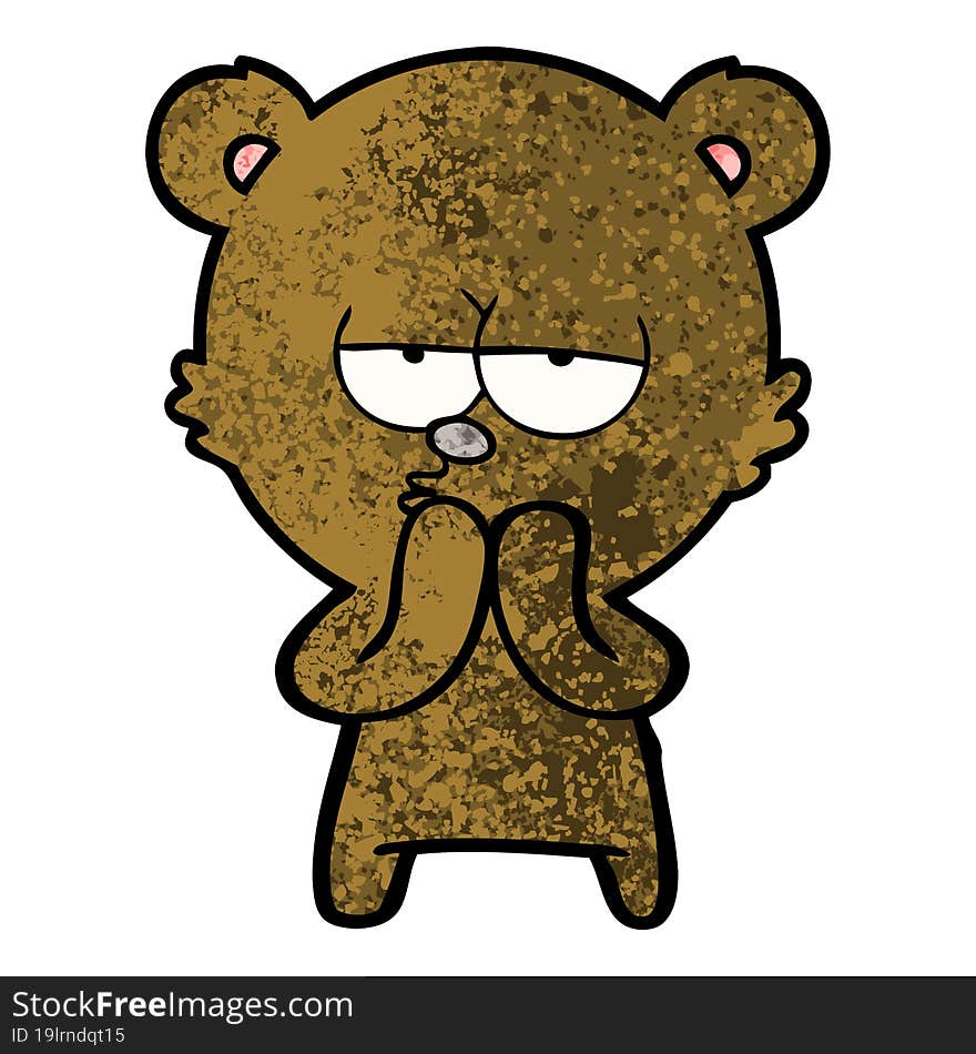 bored bear cartoon. bored bear cartoon