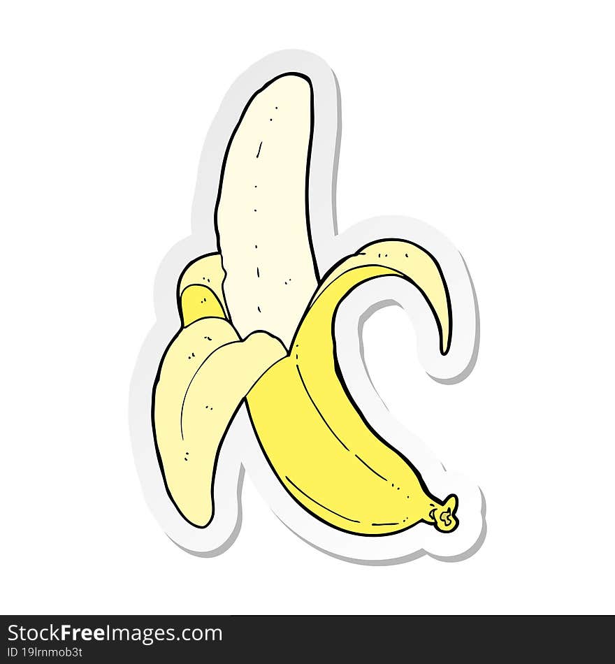 Sticker Of A Cartoon Banana