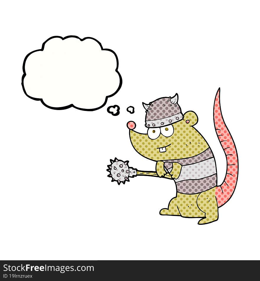 thought bubble cartoon rat warrior