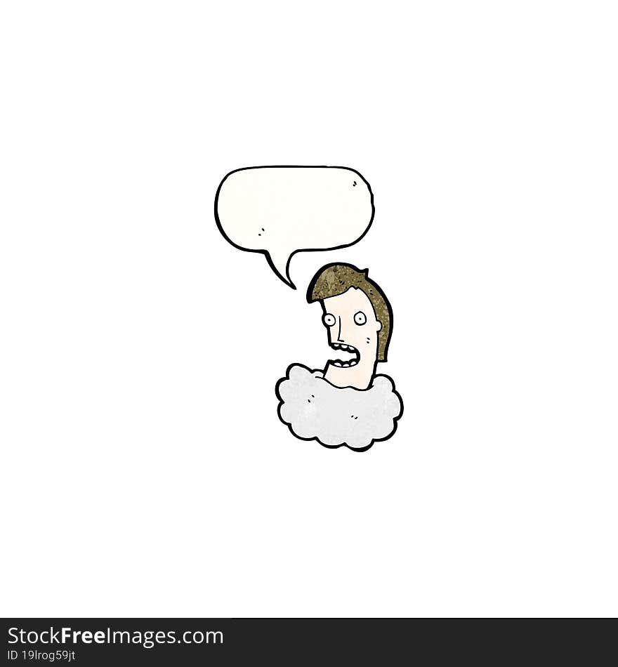 talking head in cloud cartoon