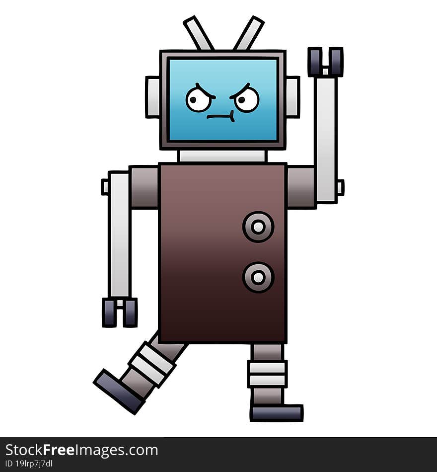 Gradient Shaded Cartoon Robot