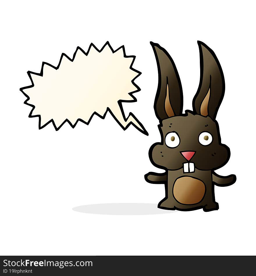 cartoon rabbit with speech bubble