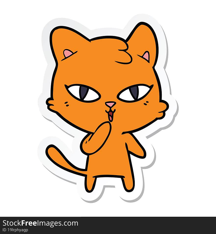 sticker of a cartoon cat