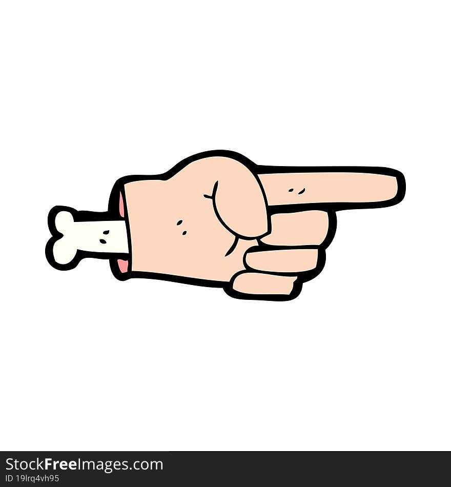 cartoon pointing hand symbol