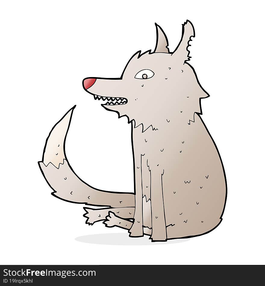 Cartoon Wolf Sitting