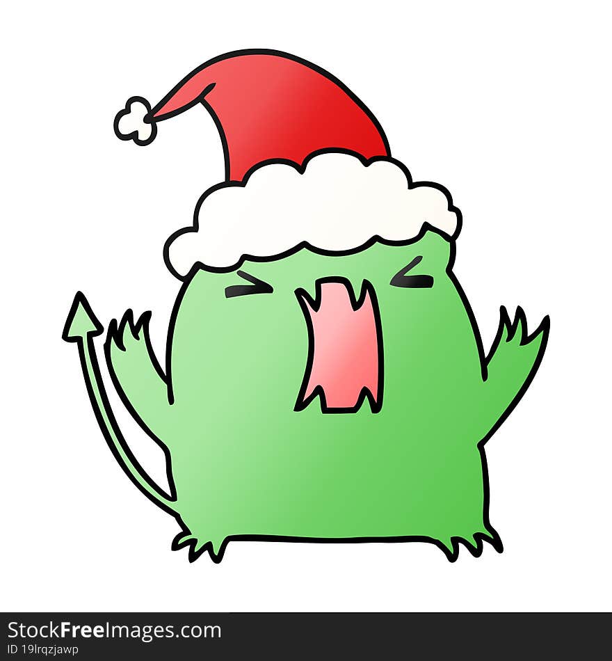 christmas gradient cartoon of kawaii devil