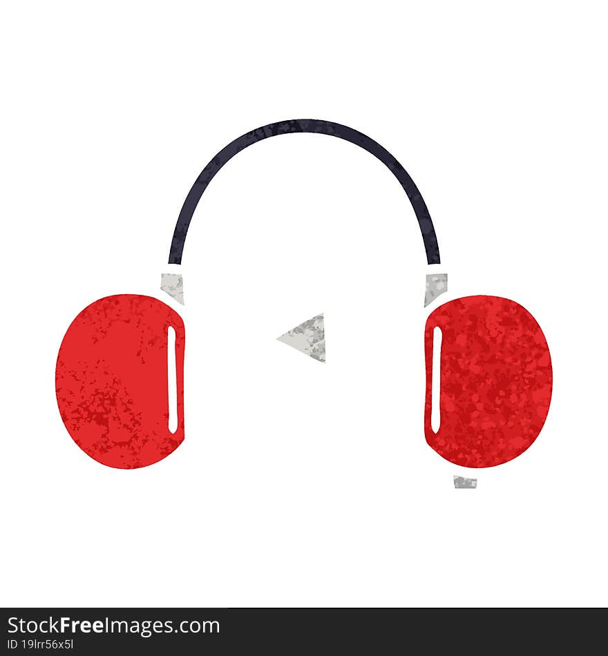 retro illustration style cartoon of a retro headphones